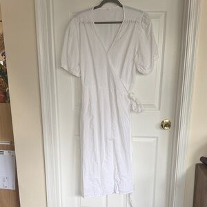 GAP White Linen Wrap Dress